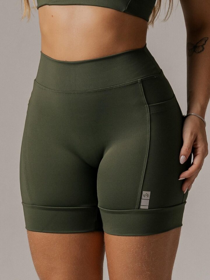 Short  Pace Barrado Verde Militar