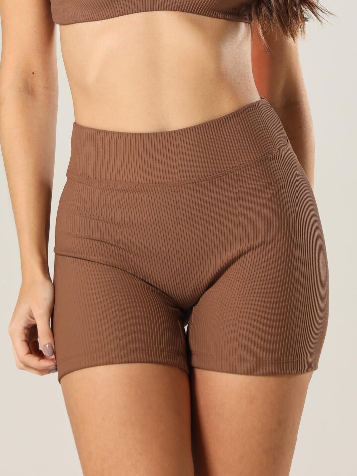 Short Skin Canelado Coffee