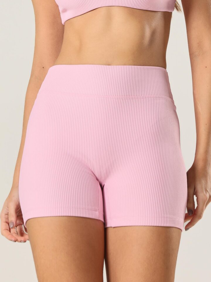 Short Skin Canelado Rosa Blush - G