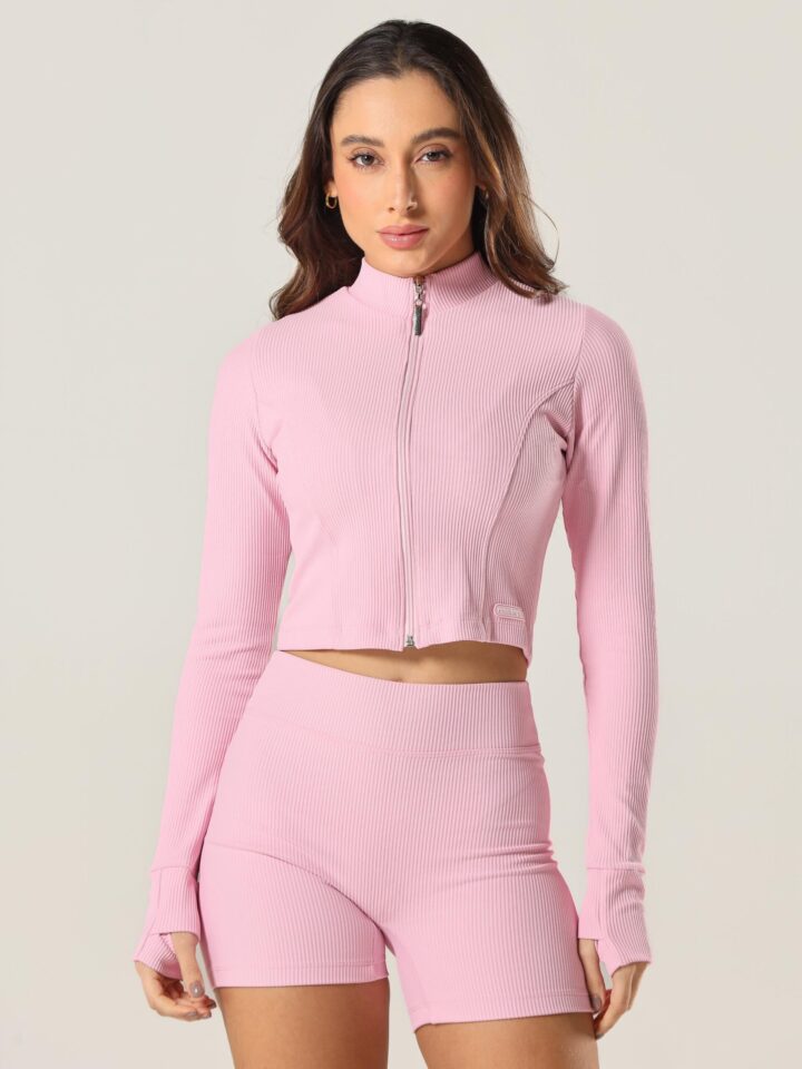Jaqueta Zip Up Rosa Blush