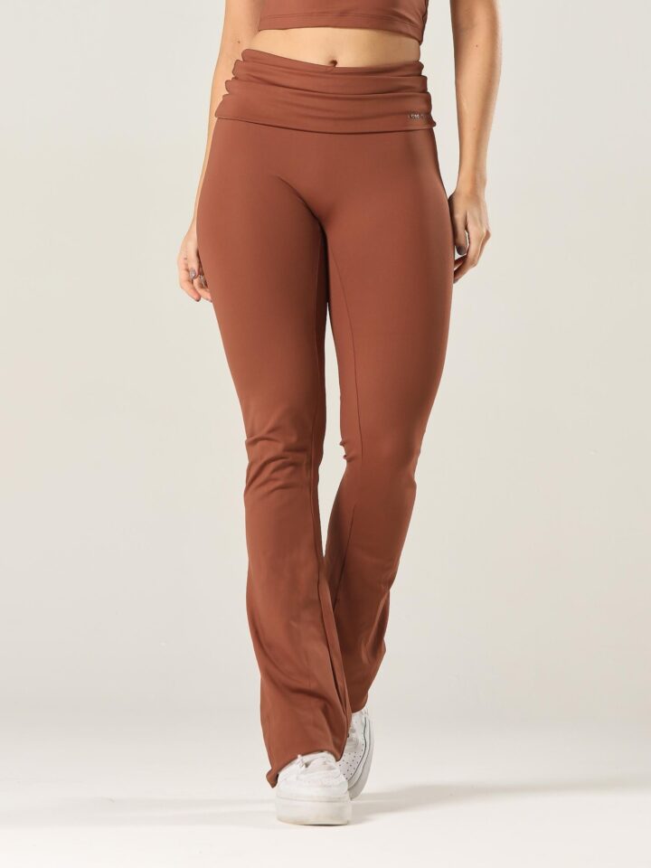 Calça Flare Fold Coffee