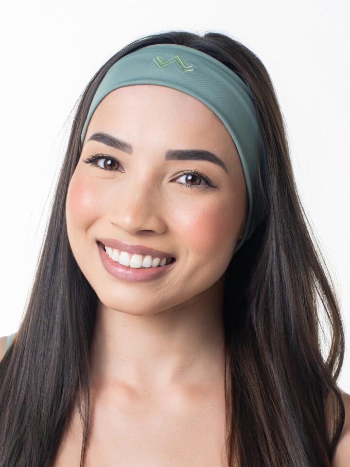 Faixa De Cabelo Bordada Verde Malva