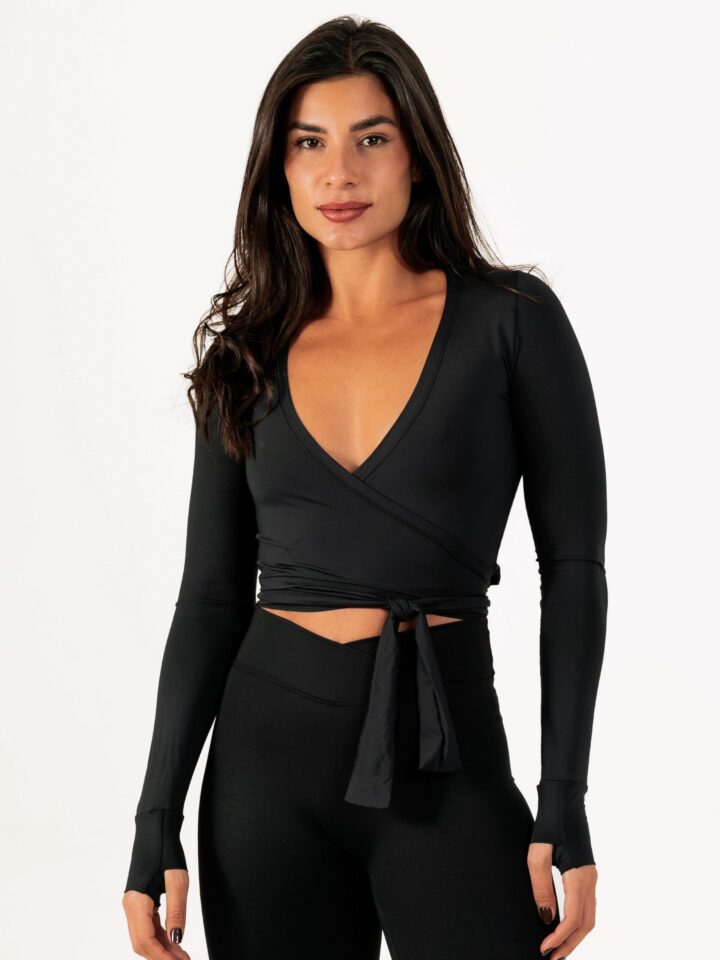 Cropped Long Sleeve Preto - P