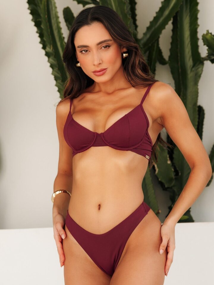 Biquini Sunny Liso Marsala