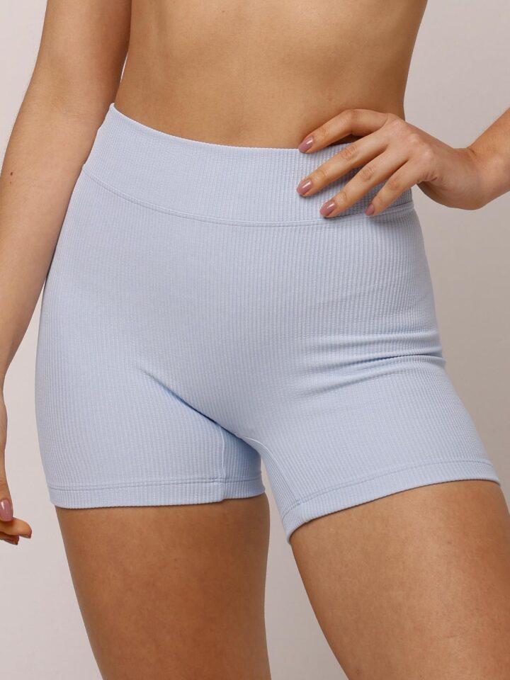 Short Skin Canelado Azul Sky