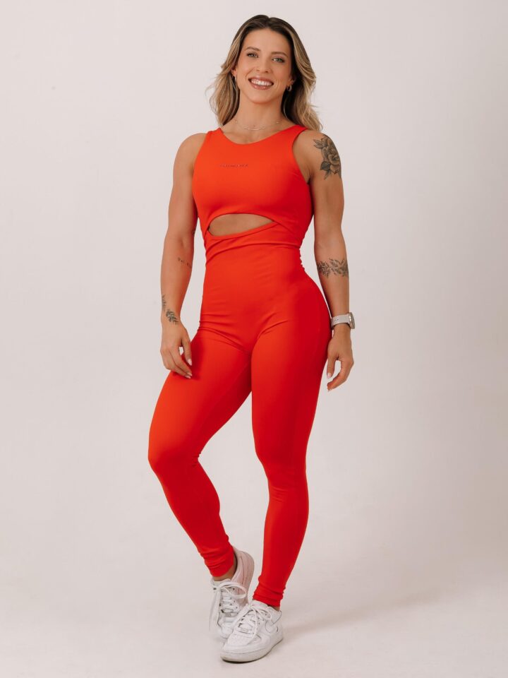 Macacão Open Abertura Frontal Suplex Red Sunset