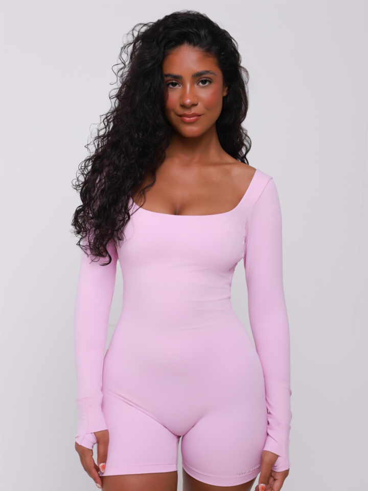 Macaquinho Match Manga Longa Rosa Blush - P