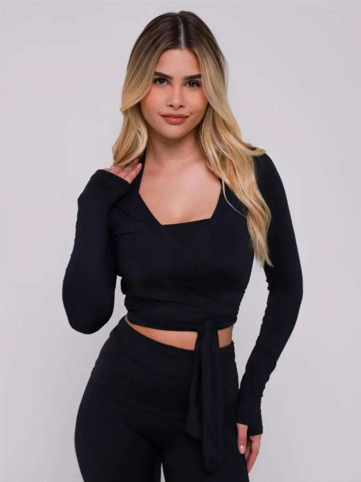 Cropped Long Sleeve Preto