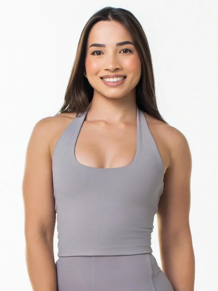 Top Wonder Frente Única  Cinza