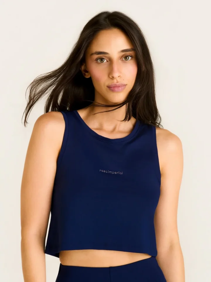 Regata Cropped Basic Azul Marinho
